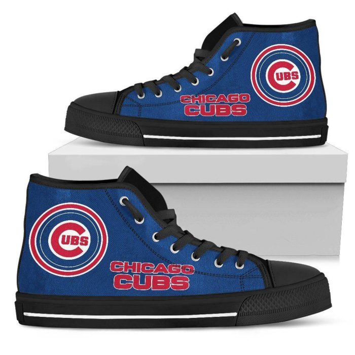 Circle Logo Chicago Cubs MLB Custom Canvas High Top Shoes