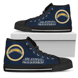 Circle Logo Los Angeles Chargers NFL Custom Canvas High Top Shoes