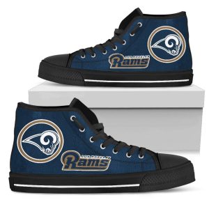Circle Logo Los Angeles Rams NFL Custom Canvas High Top Shoes