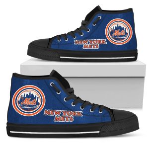 Circle Logo New York Mets MLB Custom Canvas High Top Shoes