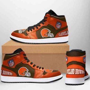Cleveland Browns 3 NFL Football Air Jordan 1 Sport Custom Sneakers