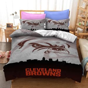 Cleveland Browns NFL #8 Duvet Cover Pillowcase Bedding Set Home Bedroom Decor