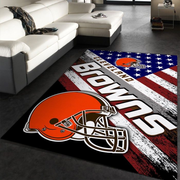 Cleveland Browns Nfl Team Logo American Style Nice Gift Home Decor Rectangle Area Rug Rugs For Living Room