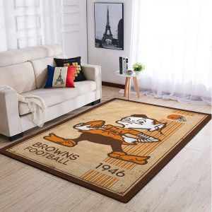 Cleveland Browns Nfl Team Logo Retro Style Nice Gift Home Decor Rectangle Area Rug