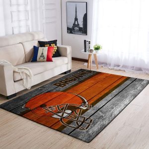 Cleveland Browns Nfl Team Logo Wooden Style Style Nice Gift Home Decor Rectangle Area Rug