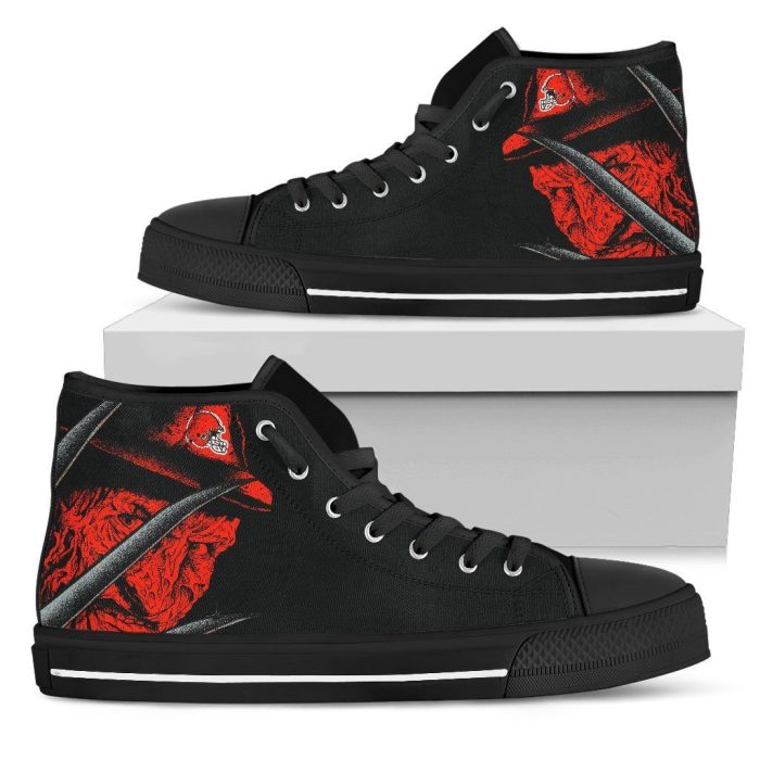 Cleveland Browns Nightmare Freddy NFL Custom Canvas High Top Shoes