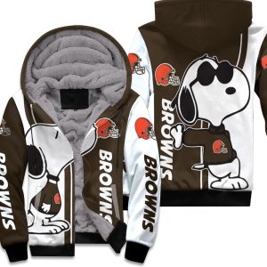 Cleveland Browns Snoopy Lover 3D Printed Unisex Fleece Hoodie