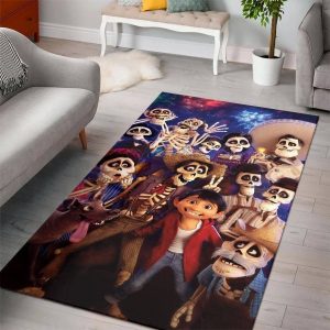 Coco Day Of The Dead Living Room Cartoon Floor Carpet Rectangle Rug