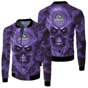 Colorado Rockies MLB Fans Skull Fleece Bomber Jacket