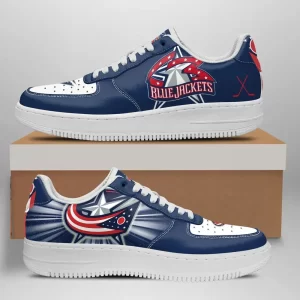Columbus Blue Jackets Nike Air Force Shoes Unique Football Custom Sneakers