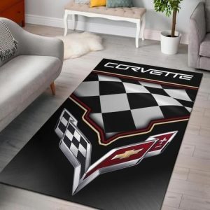 Corvette C7 Logo Supercar Area Rugs Living Room Carpetlocal Brands Floor Decor