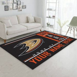 Customizable Anaheim Ducks Wincraft Personalized Nhl Area Rug For Christmas Bedroom Rug Home Decor