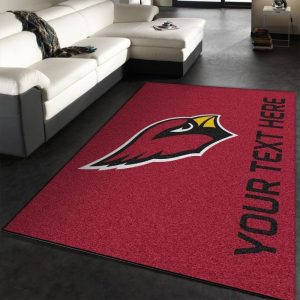 Customizable Arizona Cardinals Personalized Accent Rug NFL Area Rug Living Room And Bed Room Rug Christmas