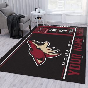 Customizable Arizona Coyotes Wincraft Personalized Nhl Area Rug Bedroom Rug Floor Decor