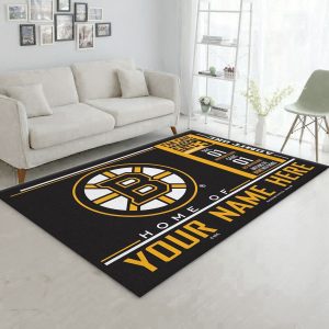 Customizable Boston Bruins Wincraft Personalized Nhl Area Rug For Christmas Living Room Rug Halloween Gift