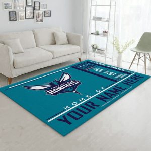 Customizable Charlotte Hornets Wincraft Personalized Nba Rug Living Room Rug Home Decor Floor Decor
