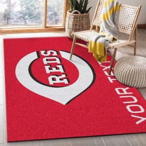 Customizable Cincinnati Reds Personalized Accent Rug Mlb Area Rug Living Room Rug Home Decor Floor Decor