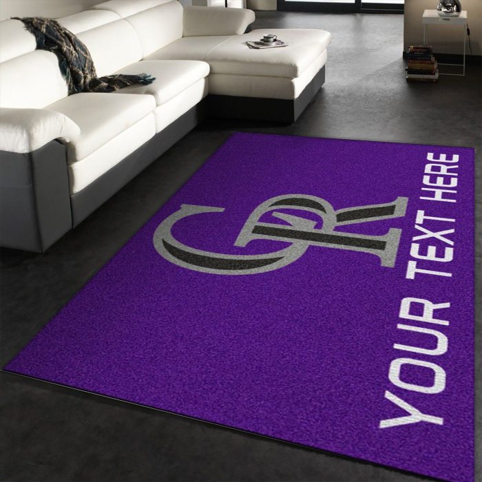 Customizable Colorado Rockies Personalized Accent Rug Area Rug Carpet Living Room And Bedroom Rug