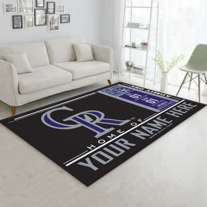 Customizable Colorado Rockies Wincraft Personalized Area Rug Bedroom