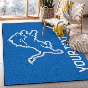 Customizable Detroit Lions Personalized Accent Rug Nfl Area Rug Carpet Living Room Rug Us Decor