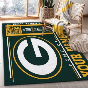 Customizable Green Bay Packers Wincraft Personalized Nfl Team Logos Area Rug Living Room Rug Family