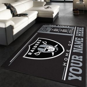 Customizable Las Vegas Raiders Wincraft Personalized Nfl Area Rug Living Room And Bedroom Rug