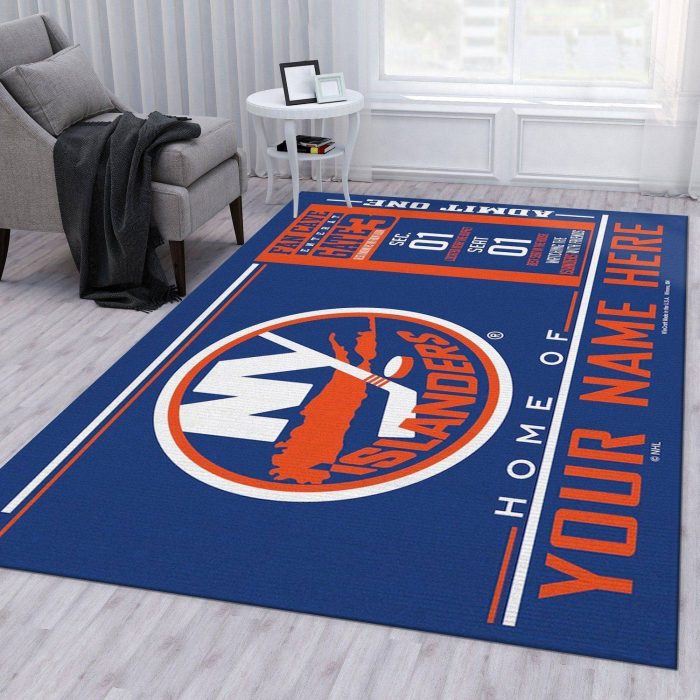 Customizable New York Islanders Wincraft Personalized Nhl Area Rug For Christmas Bedroom Rug Floor Decor