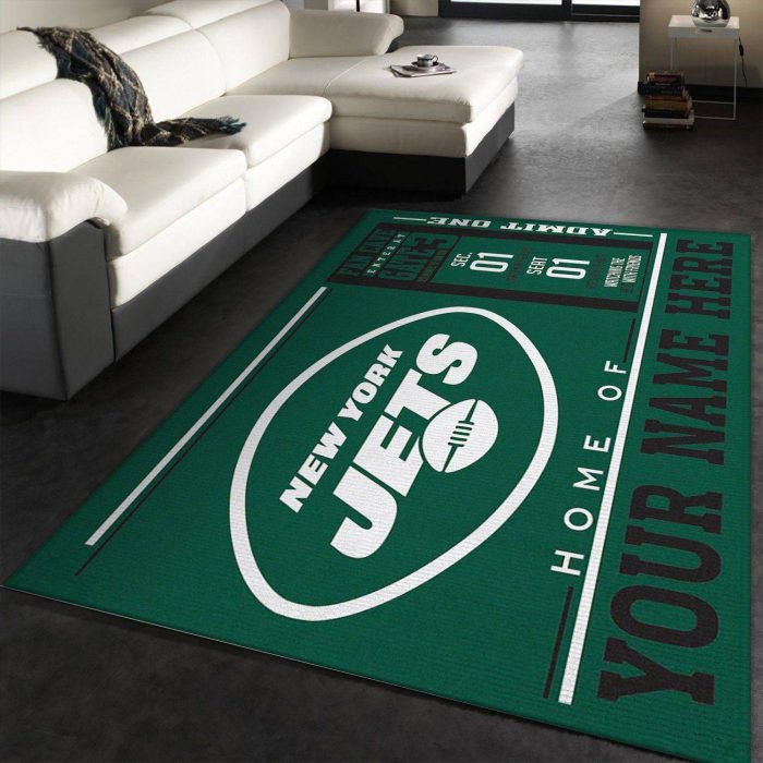 Customizable New York Jets Wincraft Personalized Nfl Area Rug Carpet Bedroom