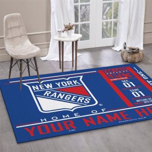 Customizable New York Rangers Wincraft Personalized Nhl Area Rug For Christmas Living Room Rug Floor Decor