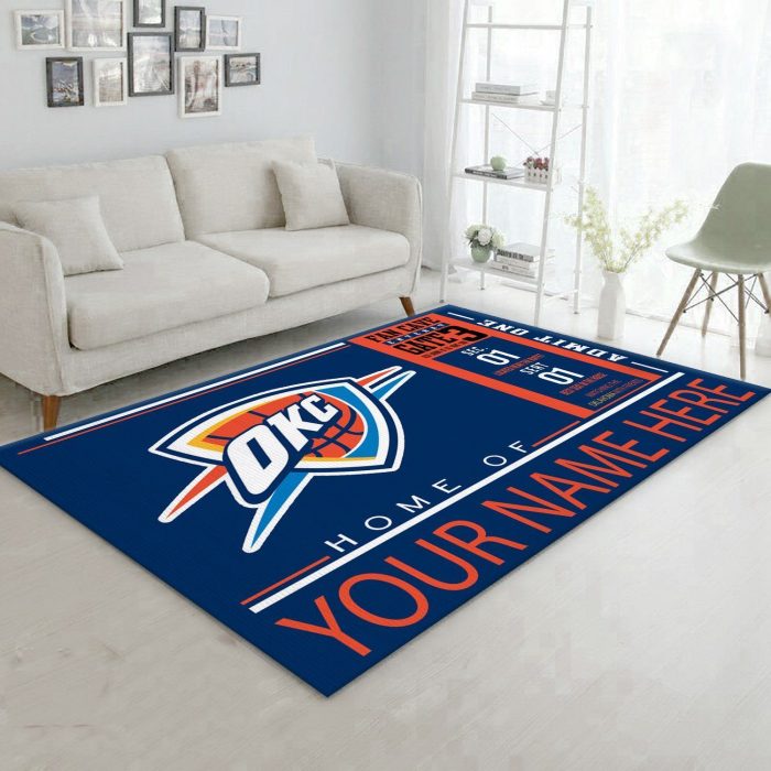 Customizable Oklahoma City Thunder Wincraft Personalized Nba Rug Living Room Rug Us Decor