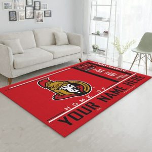 Customizable Ottawa Senators Wincraft Personalized Nhl Rug Living Room Rug Family Gift