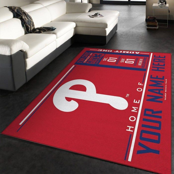 Customizable Philadelphia Phillies Wincraft Personalized Area Rug For Christmas Bedroom Home Decor Floor Decor