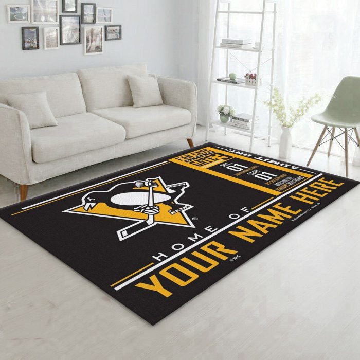 Customizable Pittsburgh Penguins Wincraft Personalized Nhl Rug Bedroom Rug Halloween Gift