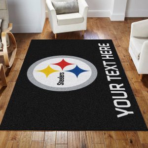 Customizable Pittsburgh Steelers Personalized Accent Rug Nfl Area Rug For Christmas Bedroom Us Decor