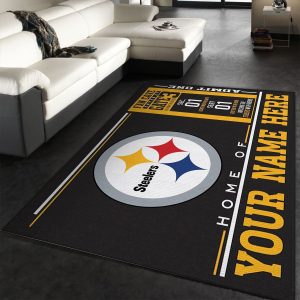 Customizable Pittsburgh Steelers Wincraft Personalized Nfl Area Rug Living Room And Bedroom Rug