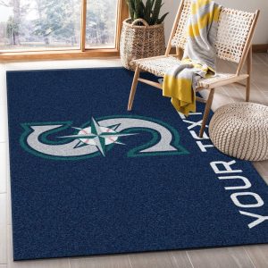 Customizable Seattle Mariners Personalized Accent Rug Mlb Area Rug Living Room And Bedroom Rug