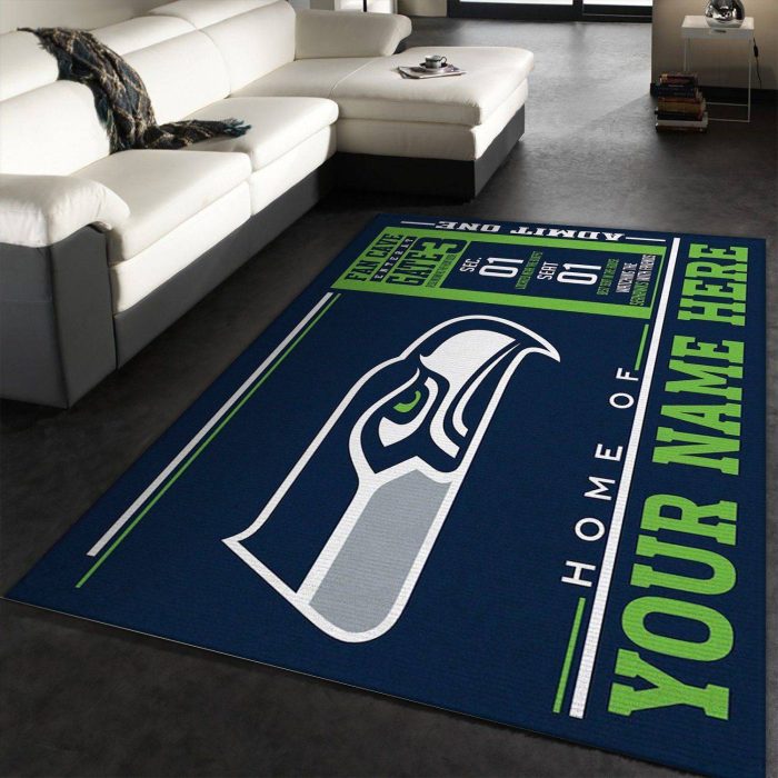 Customizable Seattle Seahawks Wincraft Personalized Nfl Area Rug For Christmas Living Room And Bedroom Rug