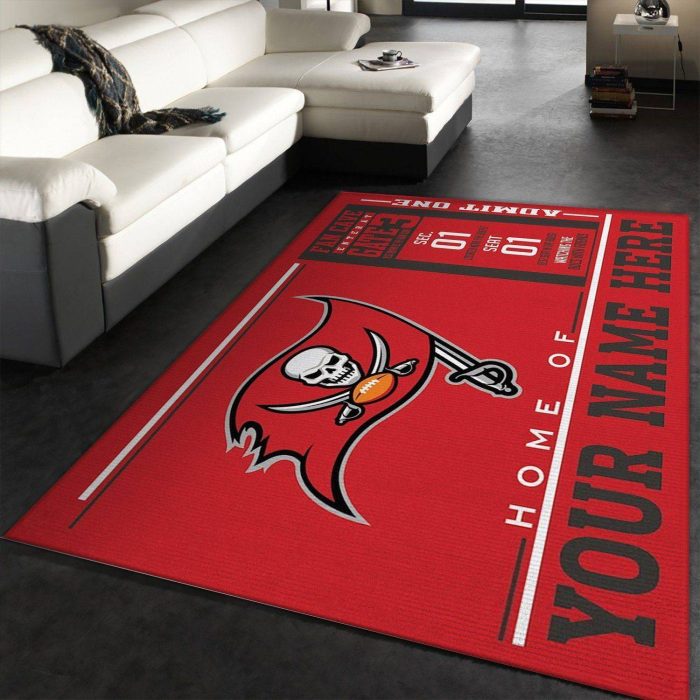 Customizable Tampa Bay Buccaneers Wincraft Personalized Nfl Area Rug For Christmas Kitchen Rug Family