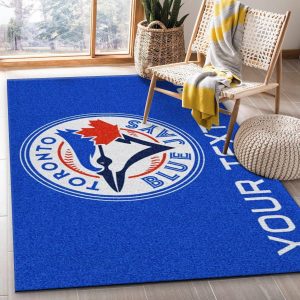 Customizable Toronto Blue Jays Personalized Accent Rug Mlb Area Rug Living Room And Bedroom Rug