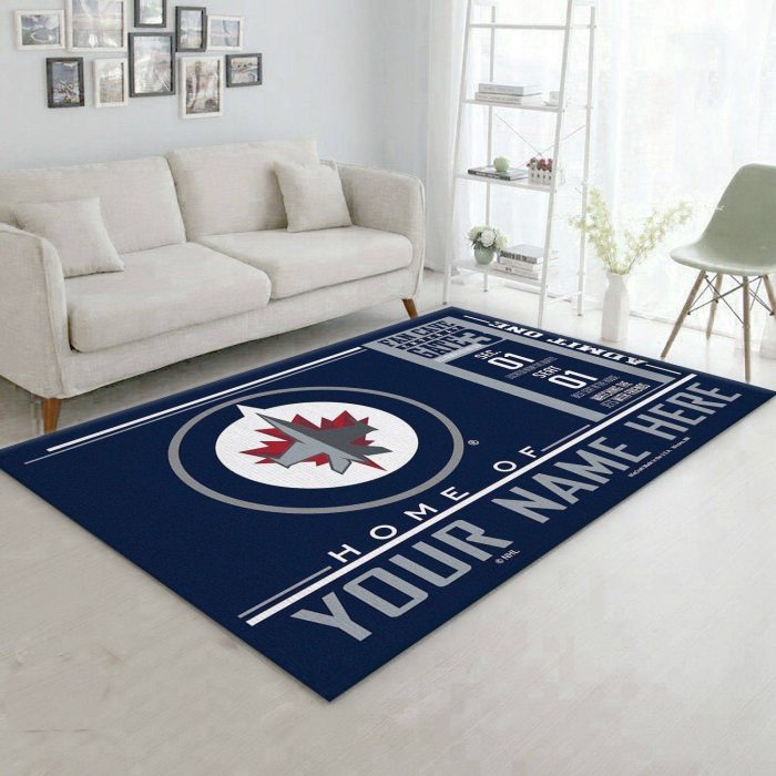 Customizable Winnipeg Jets Wincraft Personalized Nhl Area Rug For Christmas Bedroom Rug Floor Decor