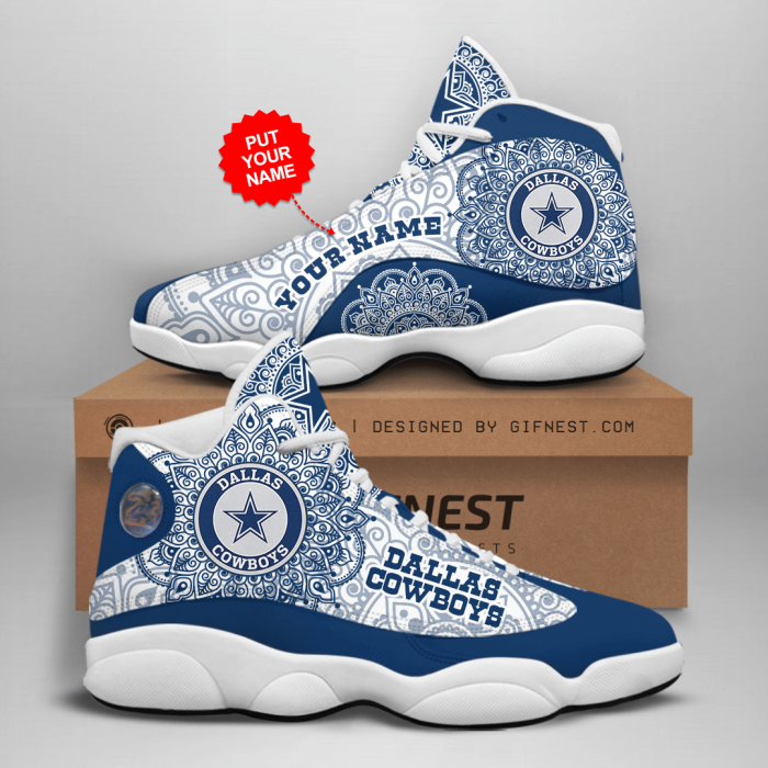 Customized Name 03 Dallas Cowboys Jordan 13 Personalized Shoes