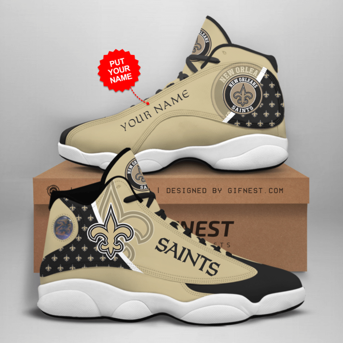 Customized Name New Orleans Saints Jordan 13 Personalized Shoes