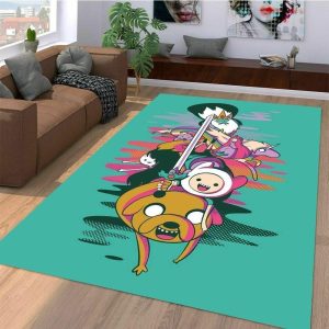 Cute Adventure Time Area Rugs Living Room Carpet Floor Decor