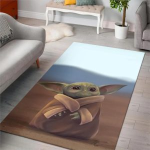 Cute Baby Yoda Star Wars Area Rug Rugs For Living Room Rug Home Decor