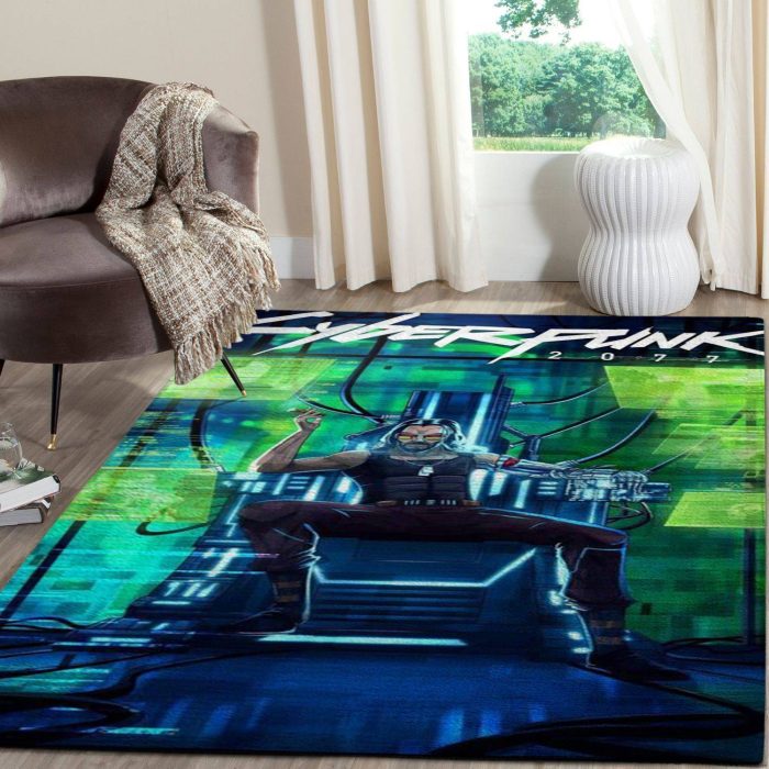 Cyberpunk 2077 Futuristic Gaming Area Rugs Living Room Carpet Local Brands Floor Decor