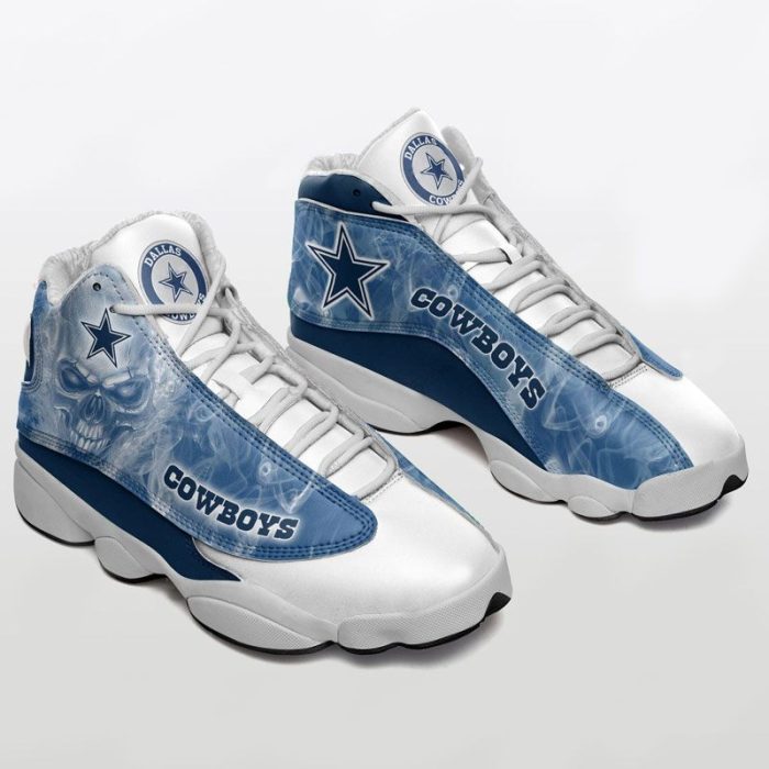 Dallas Cowboys Football Skull 3D Jordan 13 Shoes