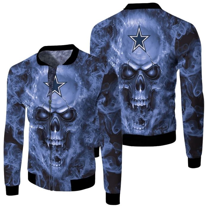 Dallas Cowboys NFL Fans Skull Fleece Bomber Jacket