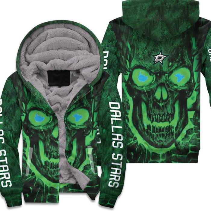 Dallas Stars Skull 3D Unisex Fleece Hoodie