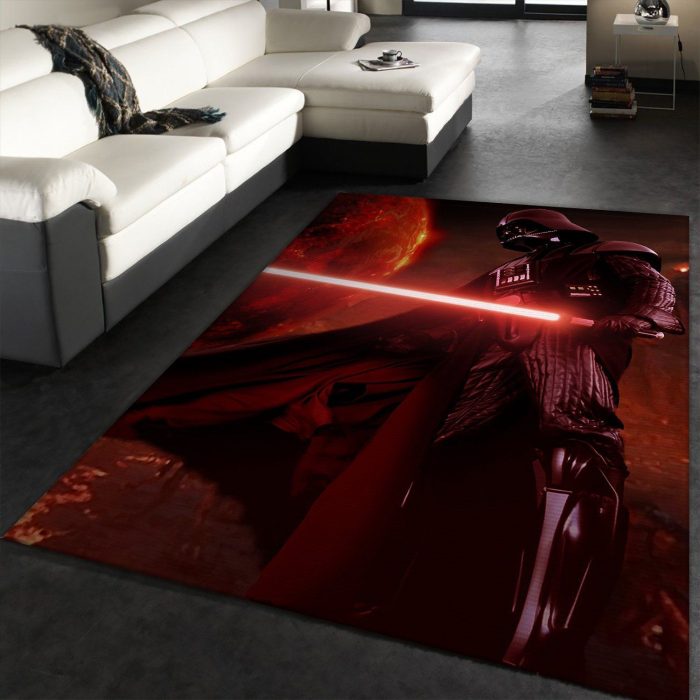 Darth Vader With Light Saber Star Wars Area Rugs Living Room Carpet Floor Decor