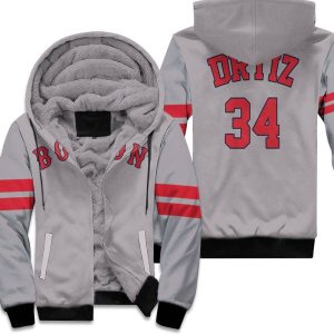 David Ortiz Boston Red Sox Player Gray 2019 Inspired Style Unisex Fleece Hoodie